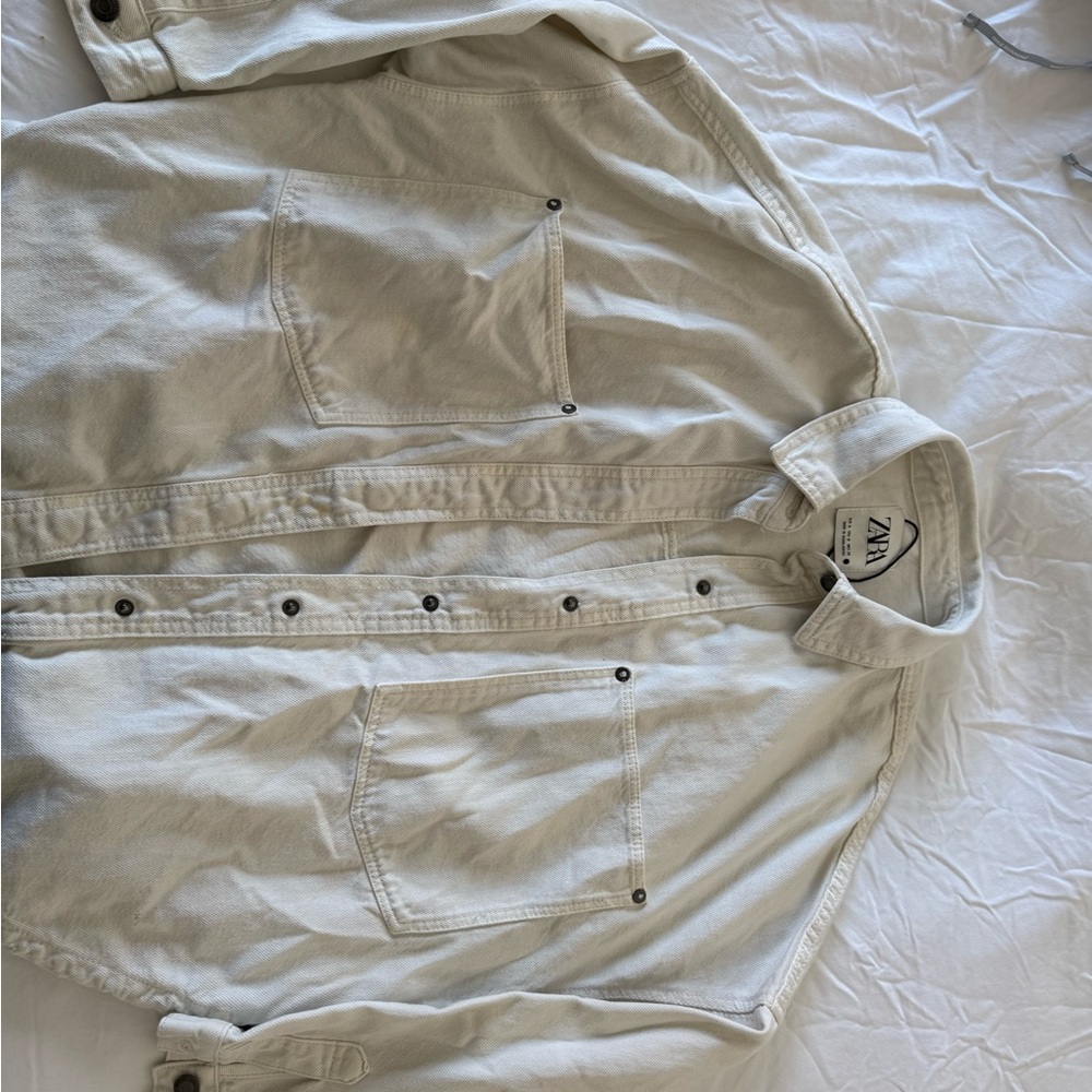 Zara Denim Cream Jacket